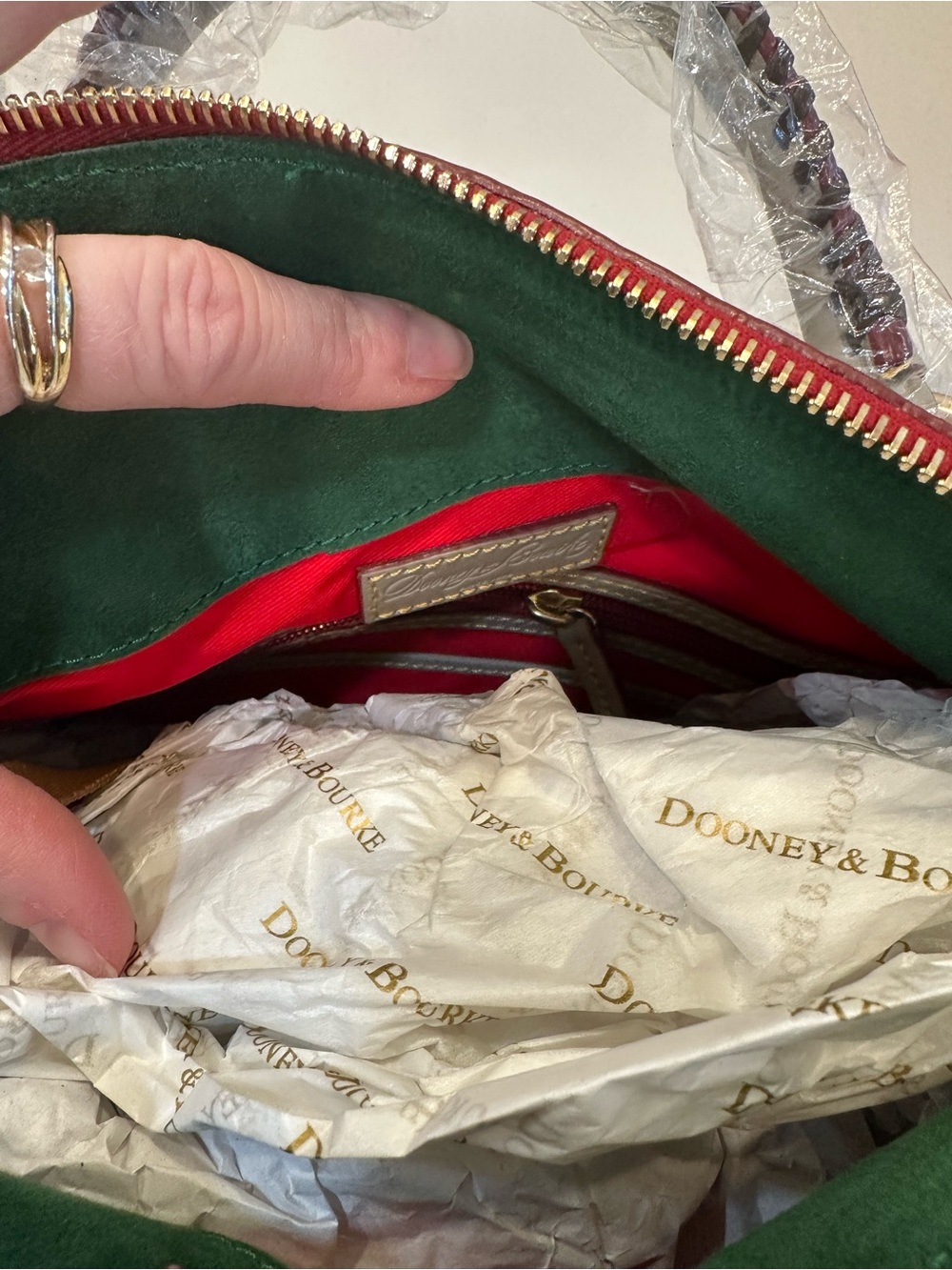 Dooney & Bourke Florentine Leather Satchel in Light Taupe - Picture 5 of 6